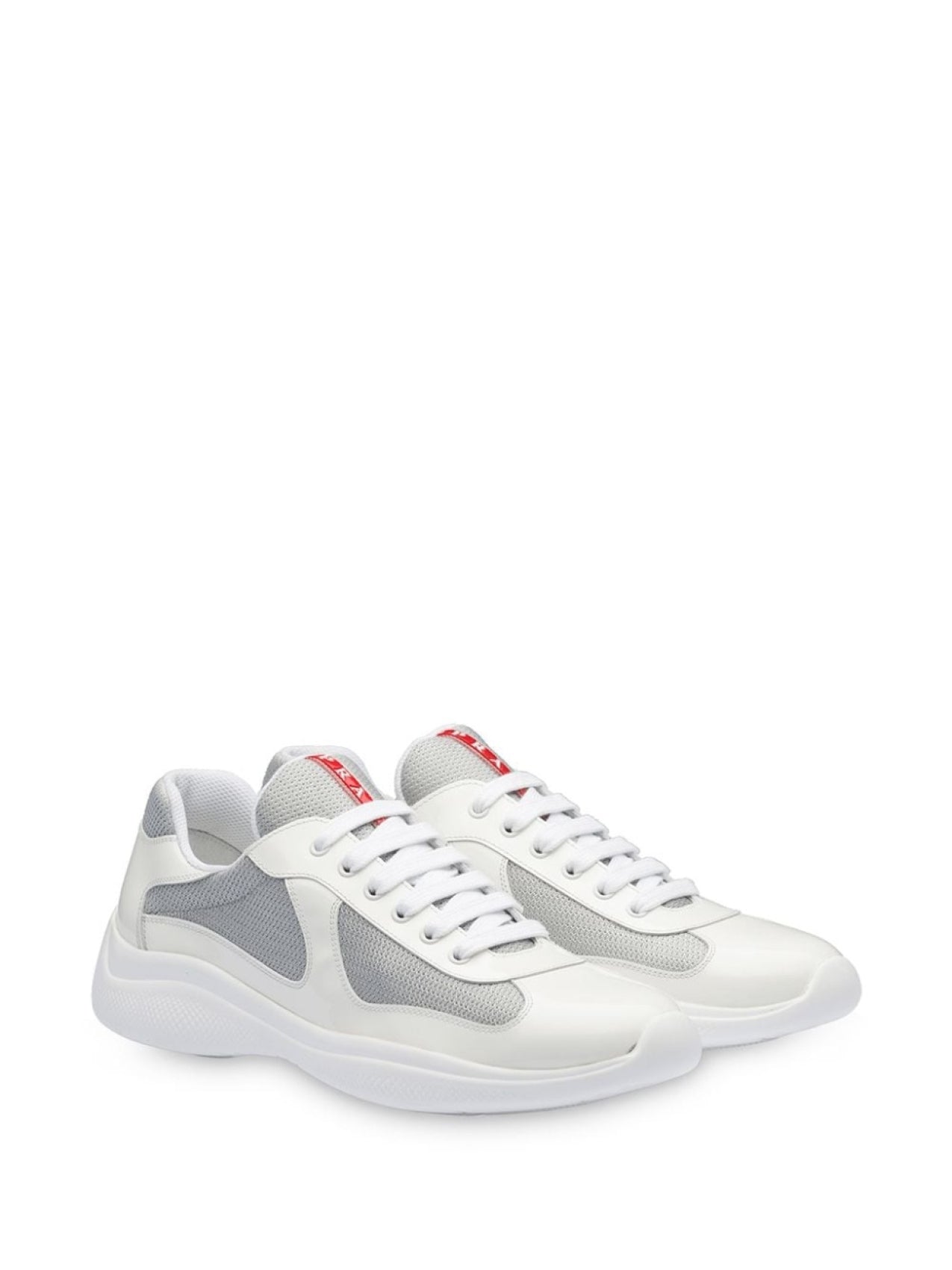 Prada America's Cup Sneakers, White/Grey