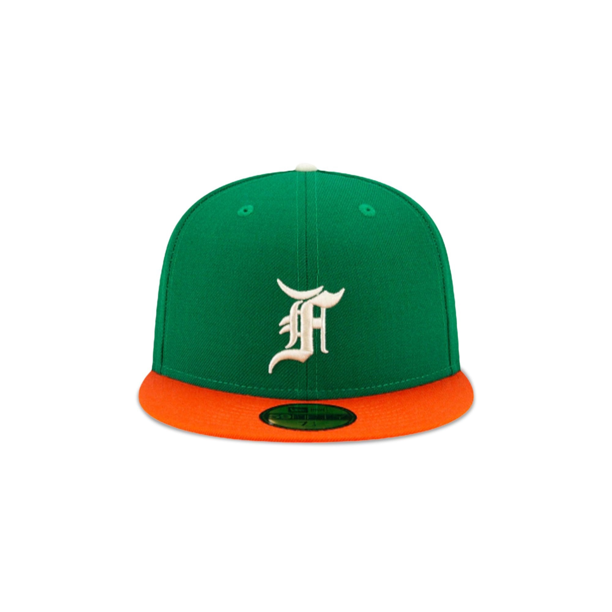 قبعات Fear of God Essentials x New Era 59Fifty باللون الأخضر/البرتقالي من Kelly Green/Orange