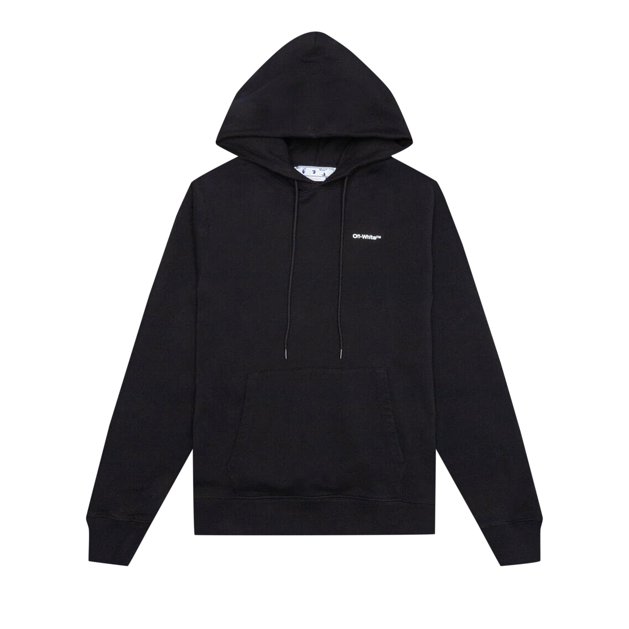 Off-White Wave Outline Diagonal Slim Hoodie, Black/White