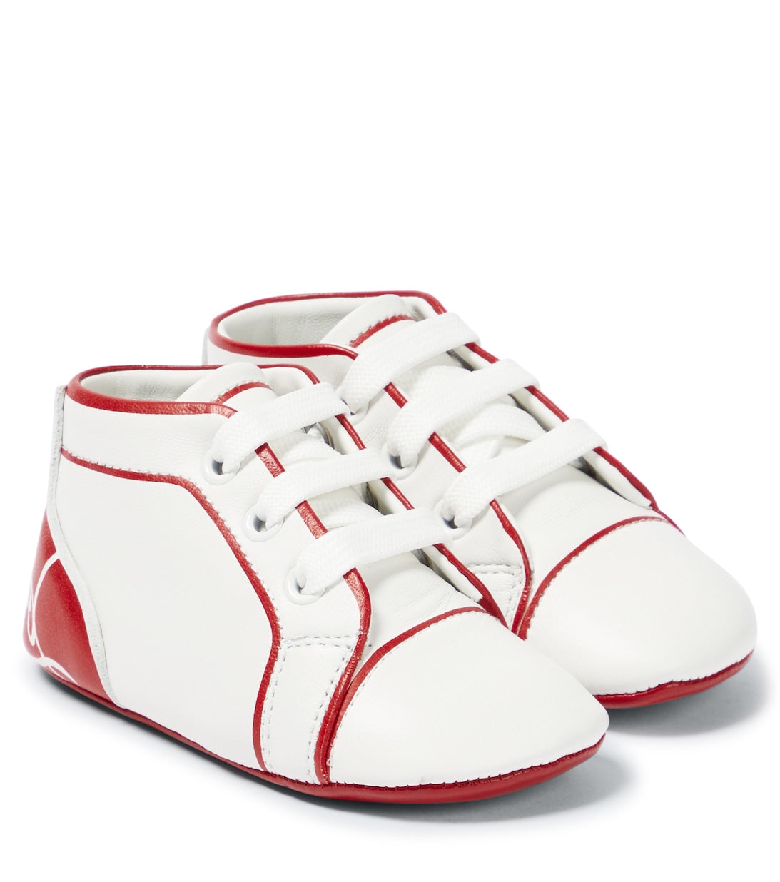 Baby Funnyto Christian Louboutin leather sneakers, white