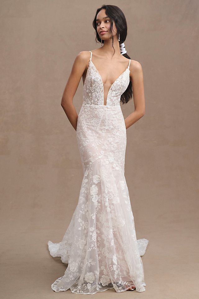 Rish Azalea V-Neck Ivory Wedding Dress