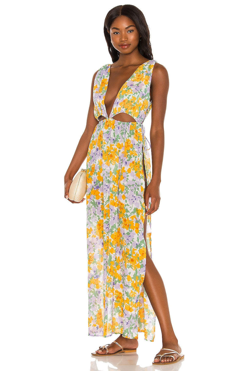 Tularosa Lydia Maxi Dress in Periwinkle Floral