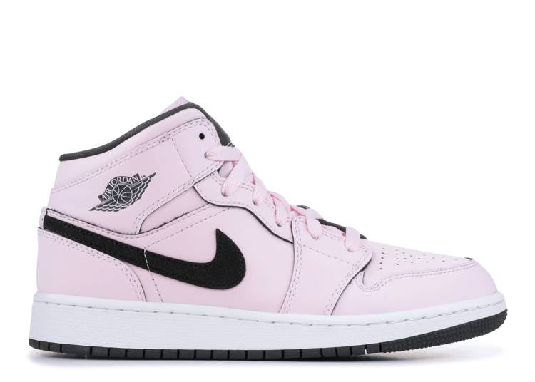 حذاء رياضي AIR JORDAN 1 MID GS 'PINK FOAM'، وردي