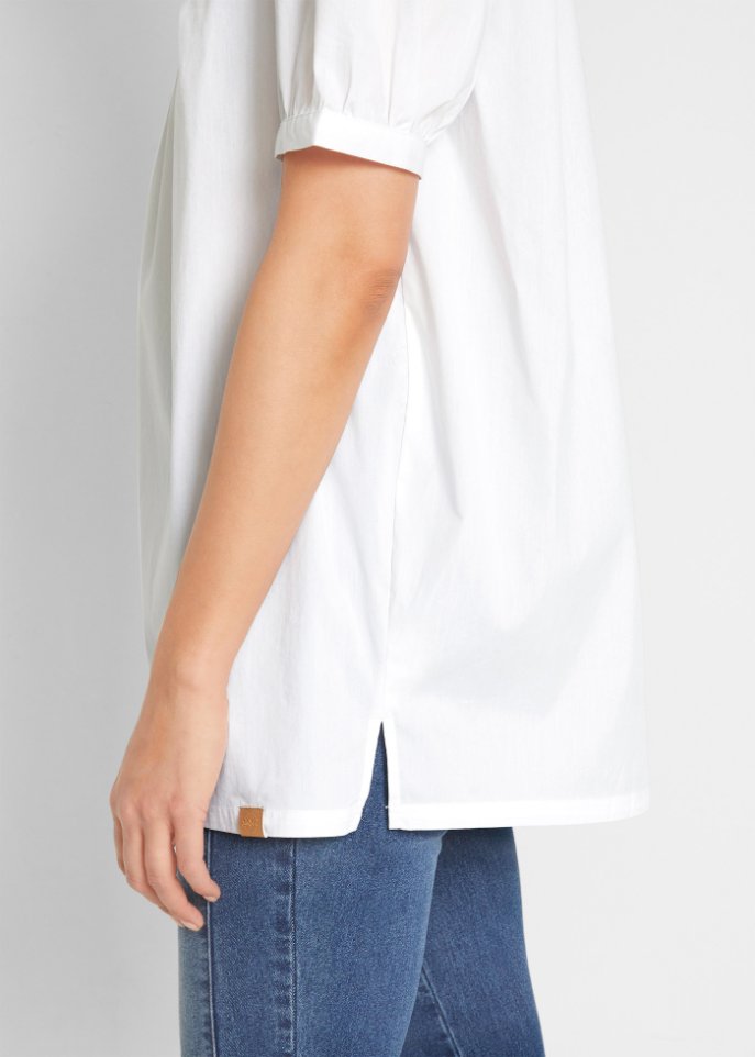 John Baner Jeanswear long blouse, white