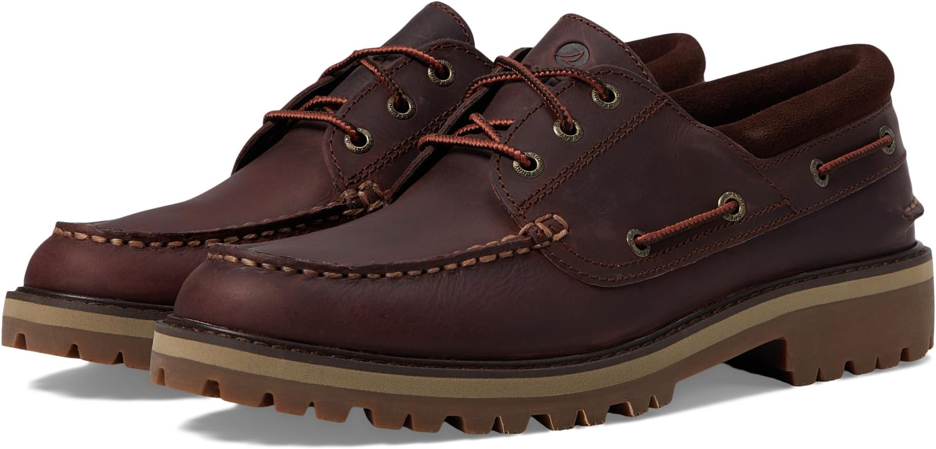 حذاء قارب Sperry بثلاثة عيون A/O Lug، بني 3