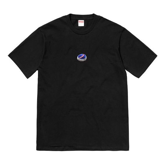 تي شيرت Supreme FW18 Bottle Cap Tee بشعار أسود، أسود