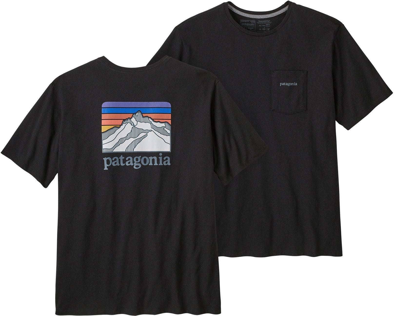 Line Ridge Pocket Responsibili Logo T-Shirt, Men's Patagonia, Black