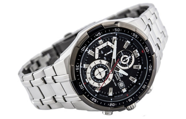 CASIO EDIFICE Watch Waterproof Stainless Steel Strap Mens Black Analog, black