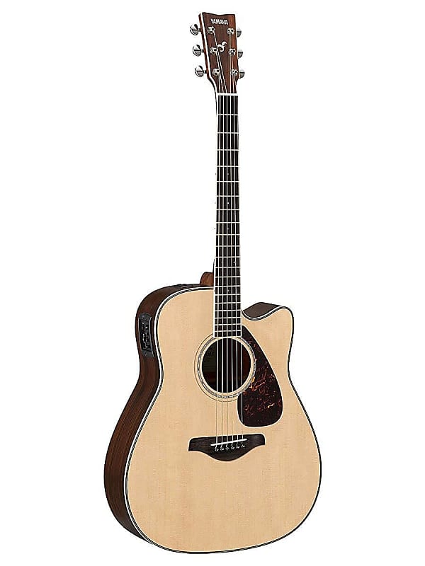 جيتار صوتي كهربائي Yamaha FGX830C Cutaway Dreadnought، لون طبيعي/خشب الورد