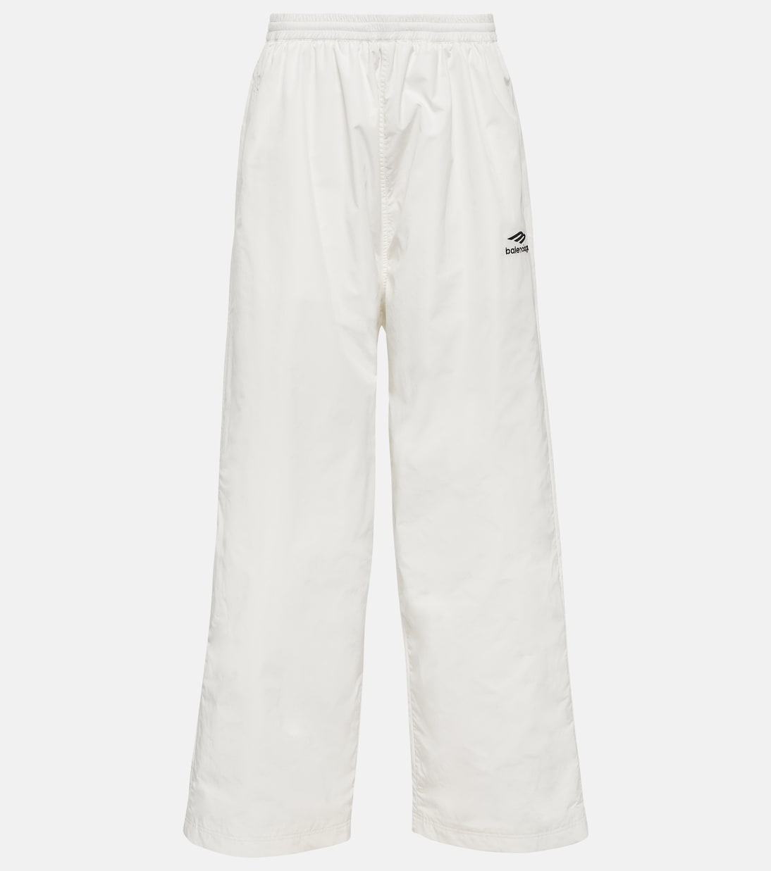 Balenciaga 3b sports icon cotton blend track pants, white