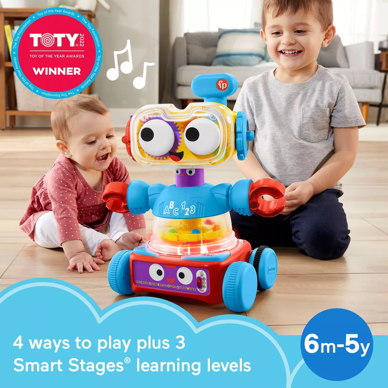 Fisher-Price 4-in-1 Educational Robotic Toy for Preschoolers with Lights and Music Fisher-Price