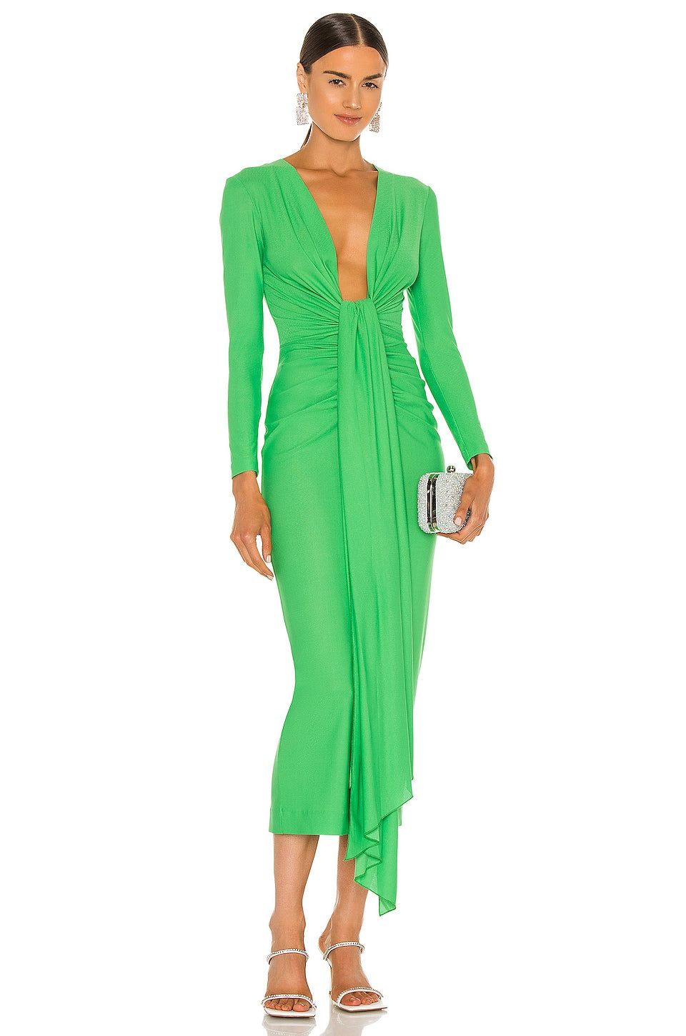 SOLACE London Lorena midi dress, Bright Green