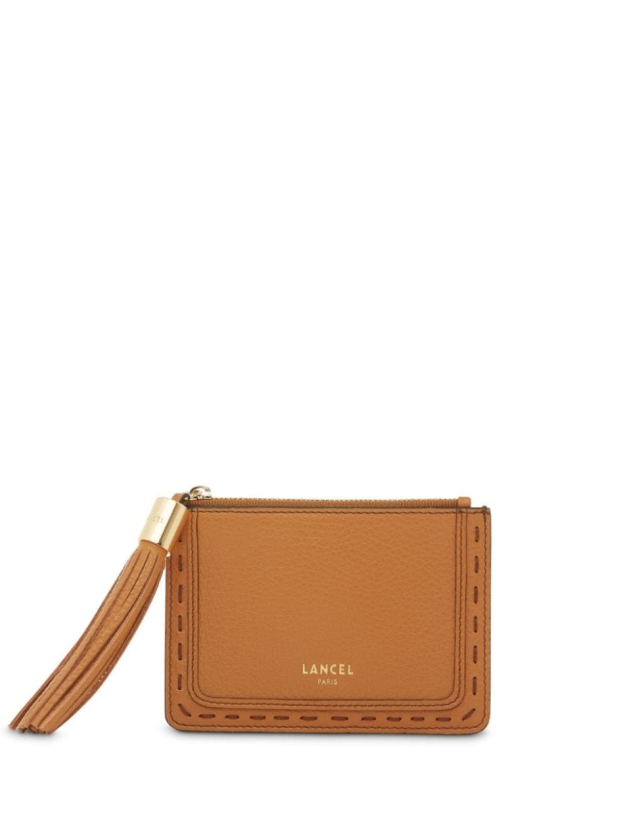 Lancel cardholder with logo, brown