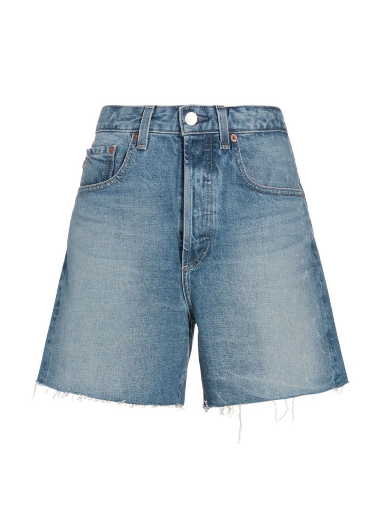 Clove High Rise Ag Jeans Denim Shorts, Blue