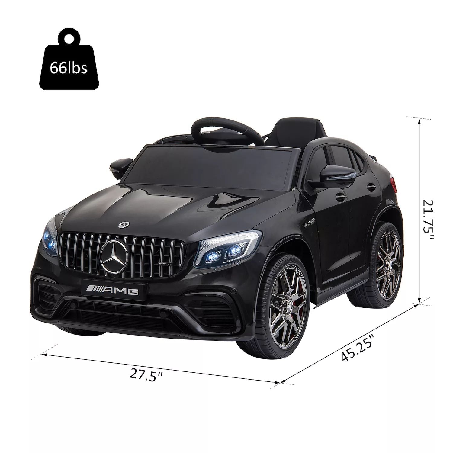 Aosom 12V Remote Control Toy Car for Children Mercedes Benz AMG GLC63S Coupe 2 Speed with Music Electric Light Red Aosom ,  white