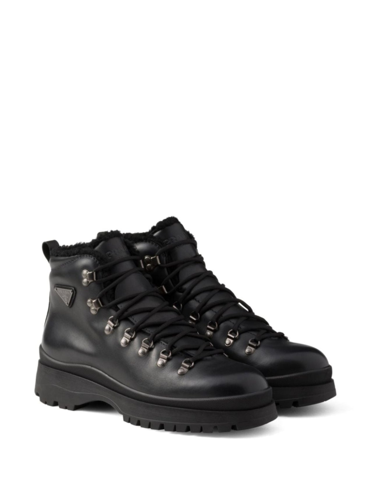 Prada Brixxen Leather Boots, Black