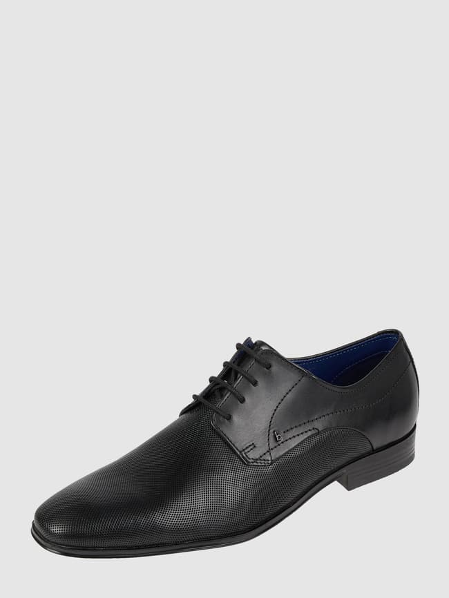 Leather lace-up shoes, model Mattia bugatti, black