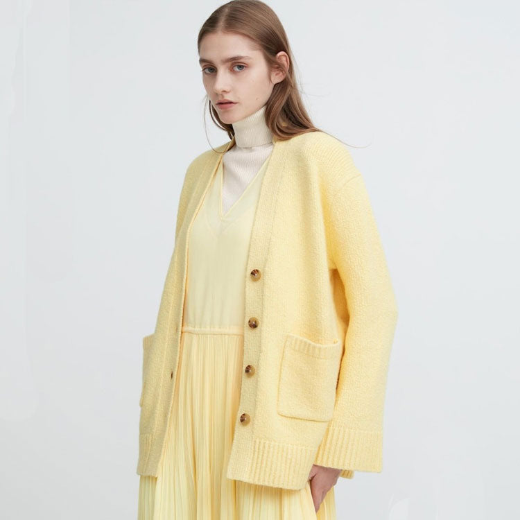 X Clare Waight Keller Co-branded Collection Women's Knitwear Light Yellow Uniqlo