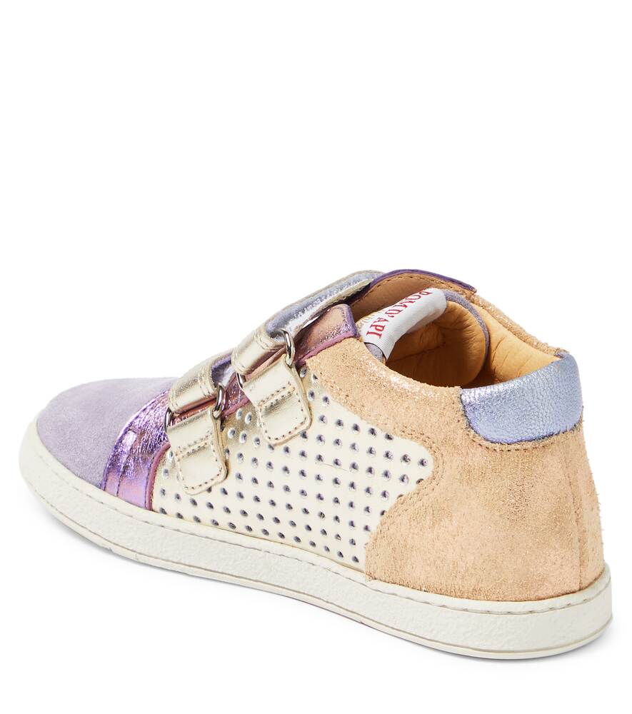 Mousse Easy Top sneakers in leather and suede Pom d'Api, multicolor