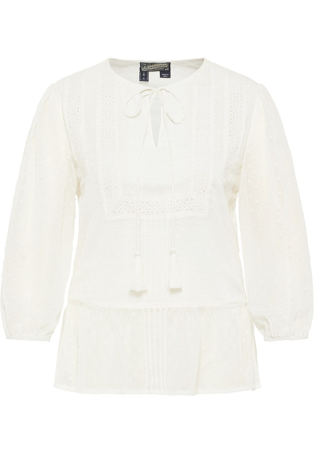 Blouse DreiMaster, white wool