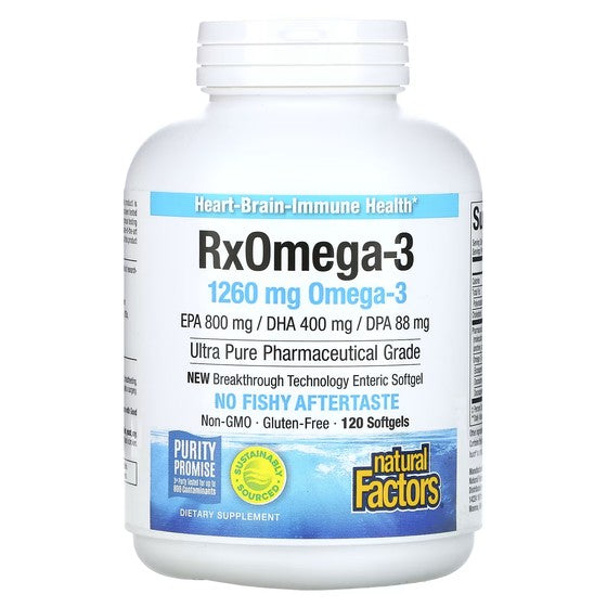 Rx Omega-3 Natural Factors, 630 mg, 120 Softgels