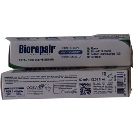 Biorepair Total Protective Repair Micro-Repair Toothpaste, 2.02 fl oz, 60 ml Vittleitaly