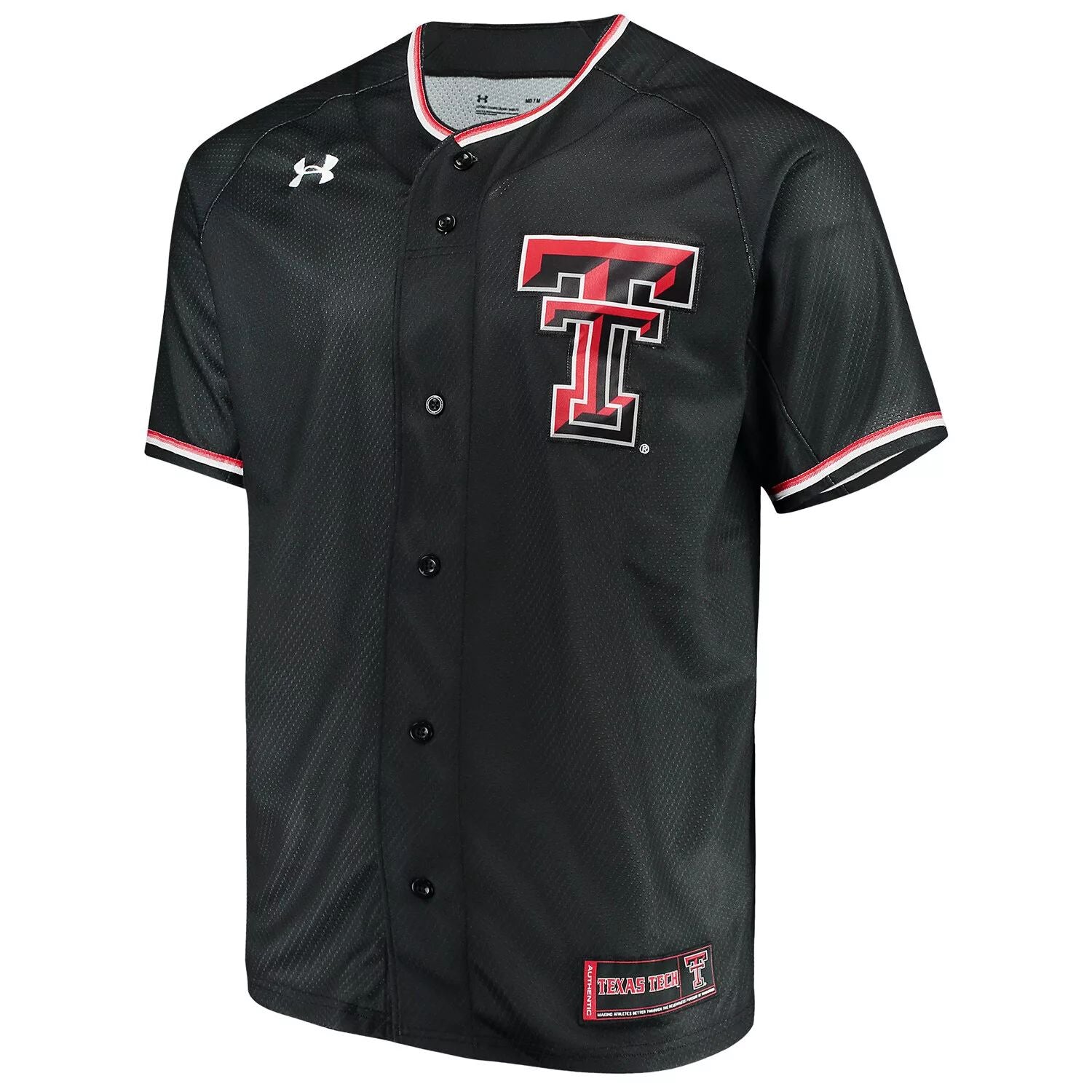 Under Armor Men's Black Texas Tech Red Raiders Performance Replica Baseball Jersey