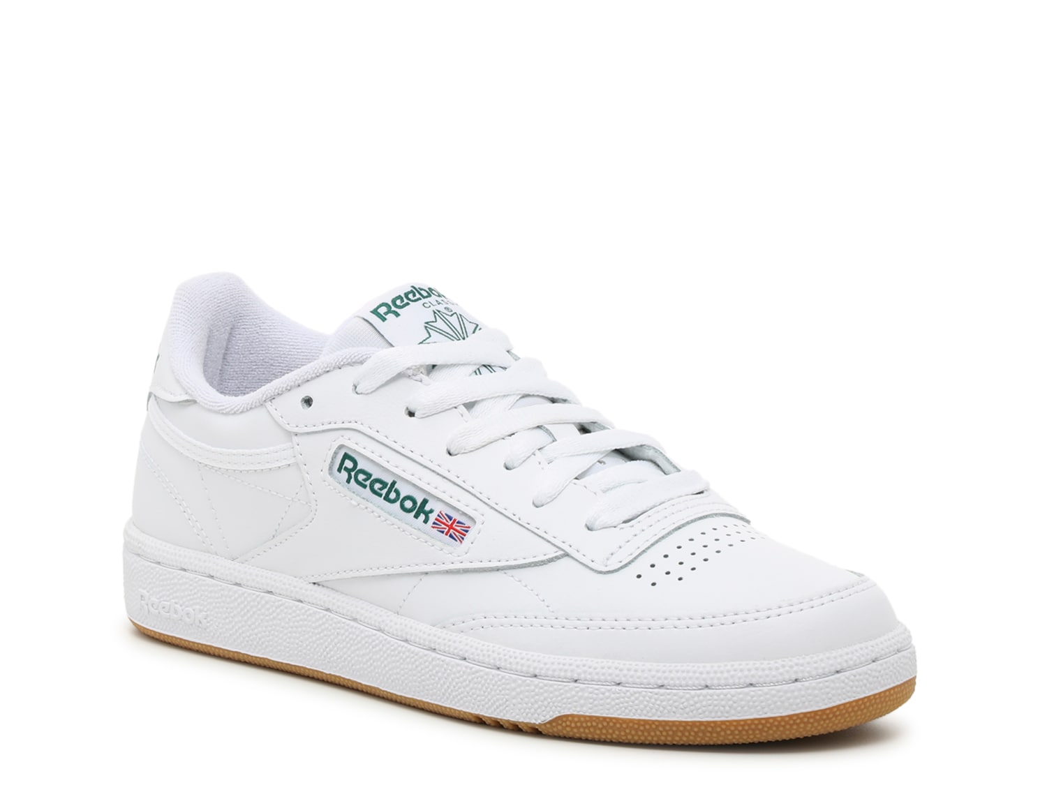 حذاء رياضي Reebok Club C 85 باللون الأبيض/الأخضر