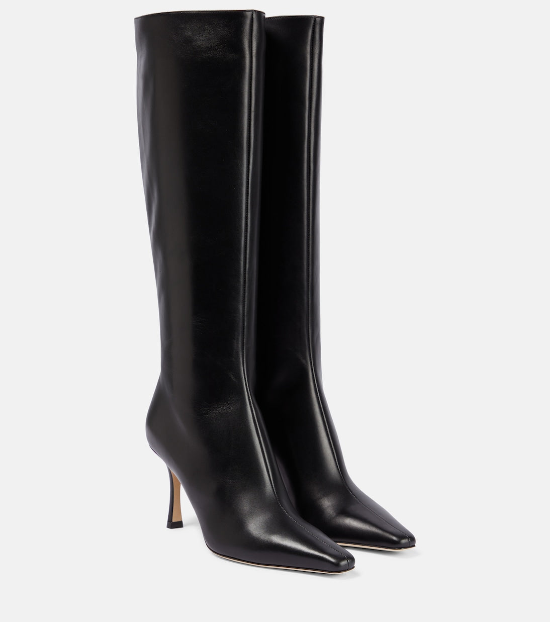 Agathe 85 Jimmy Choo leather boots, black