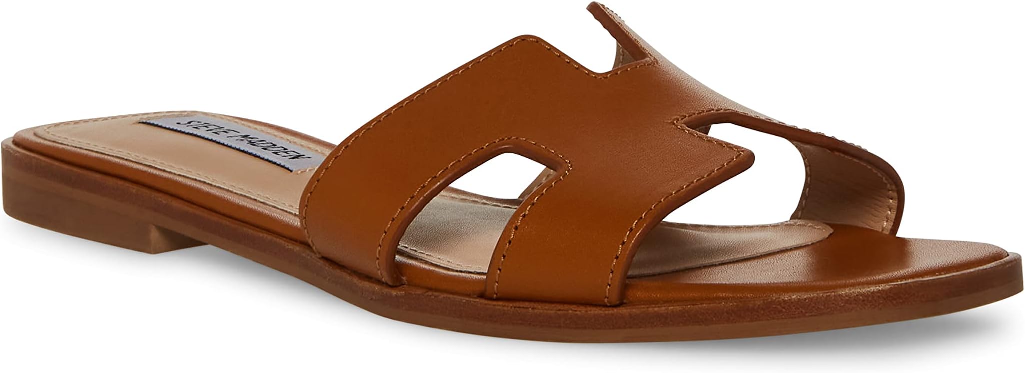 Hadyn Sandal Steve Madden Flat Sandal in Cognac Leather