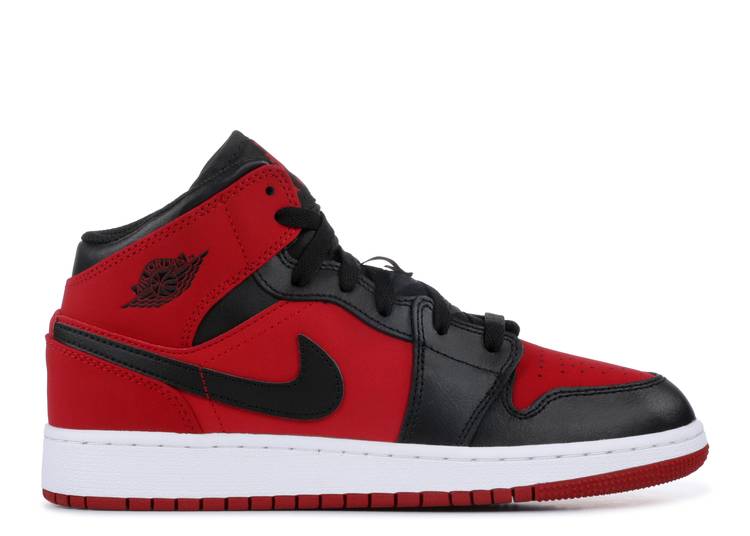 حذاء رياضي AIR JORDAN 1 RETRO MID GS 'GYM RED'، أحمر