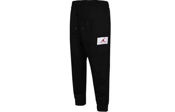 Air Jordan Flight Fleece logo Athleisure Casual Sports Long Pants Black, black