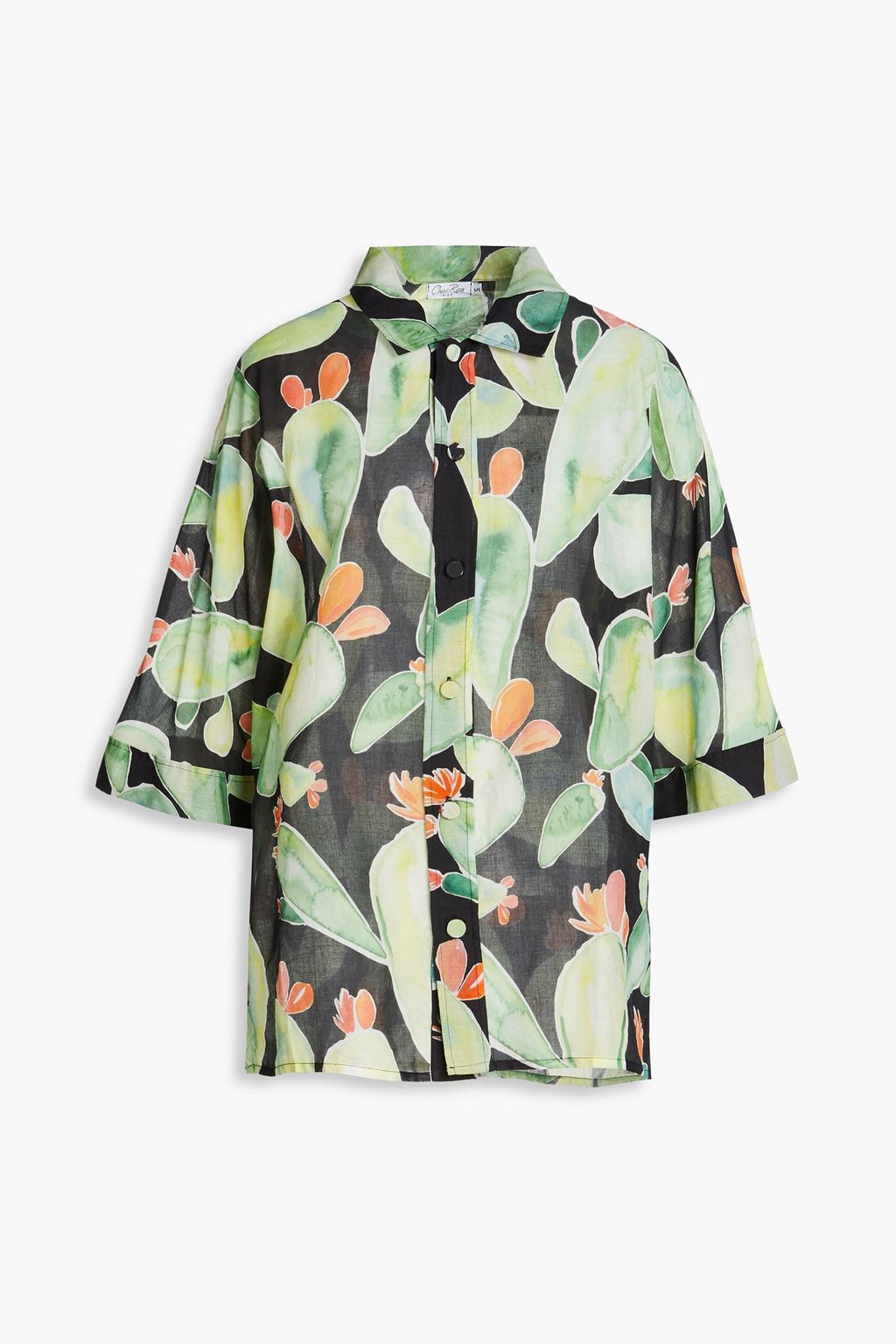 Jade CHARO RUIZ IBIZA Printed Cotton Voile Shirt, Black