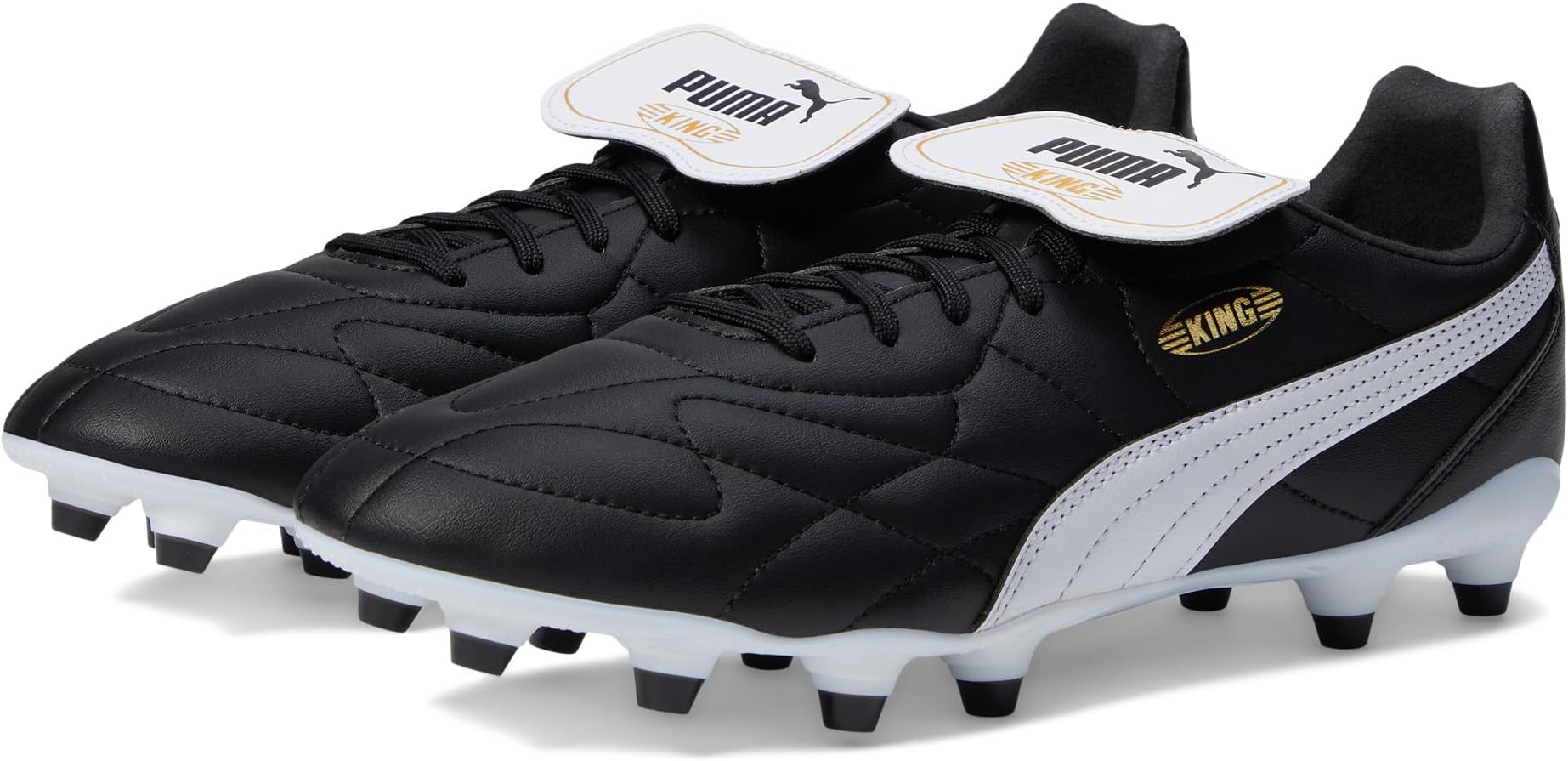 حذاء King Top Firm Ground/Artificial Ground من PUMA، باللون الأسود من PUMA/الأبيض من PUMA/الذهبي من PUMA