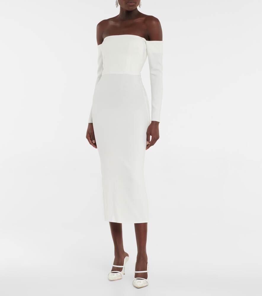 Bridal Tate stretch crepe midi dress ALEX PERRY, white