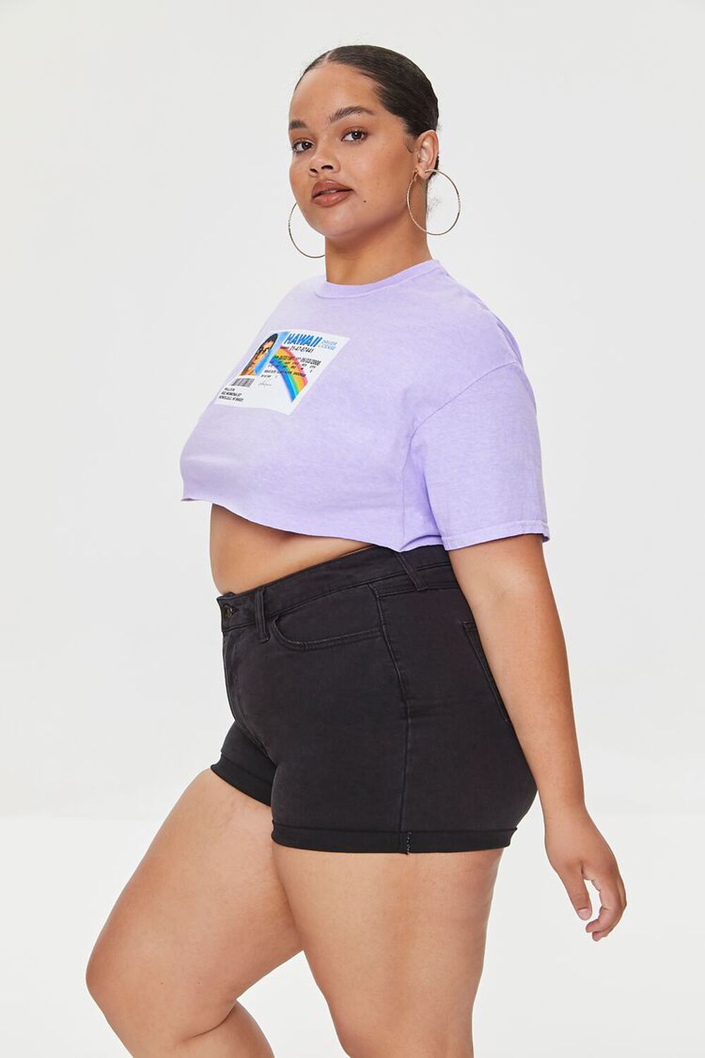 تي شيرت McLovin Plus Size Forever 21 Graphic، أرجواني