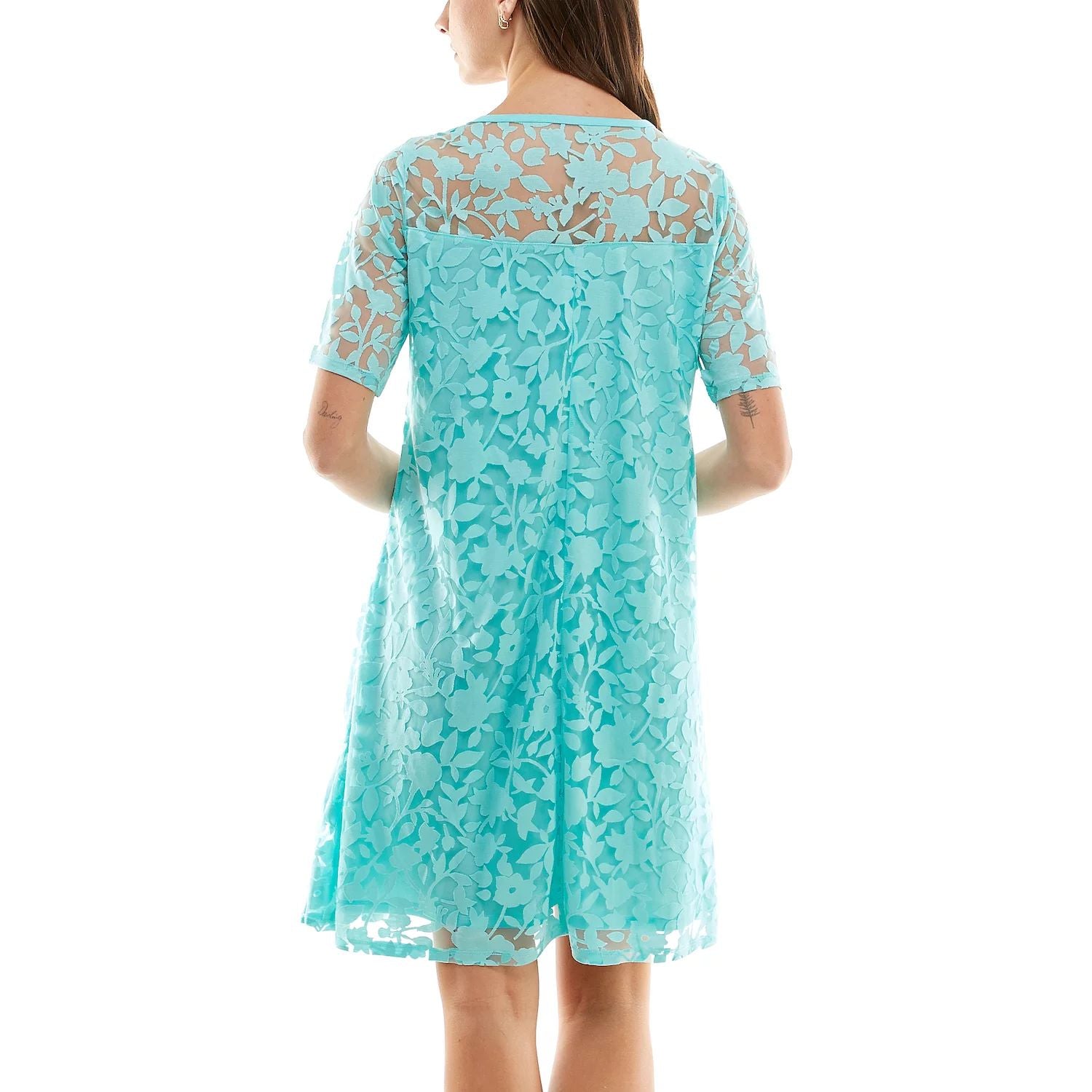 Women's faded lace shift dress Nina Leonard Nina Leonard