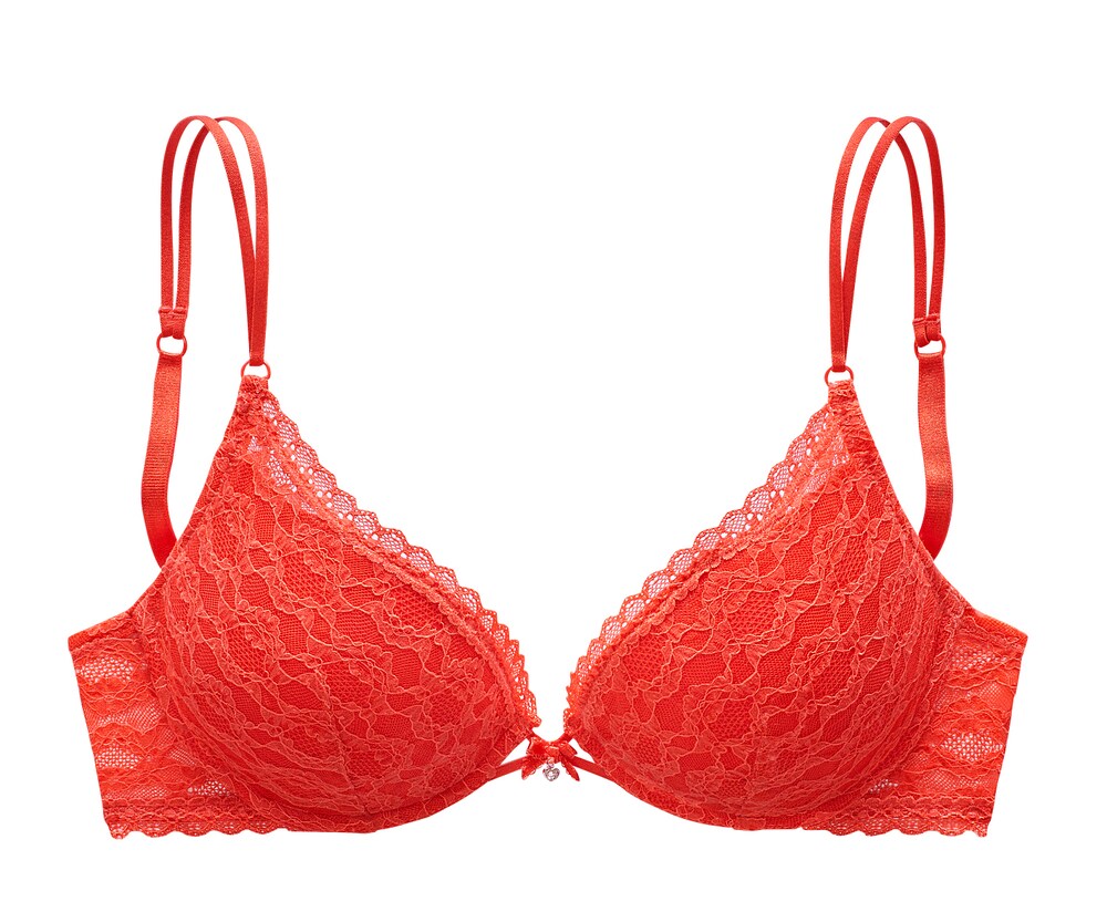 Sliver push-up bra, red