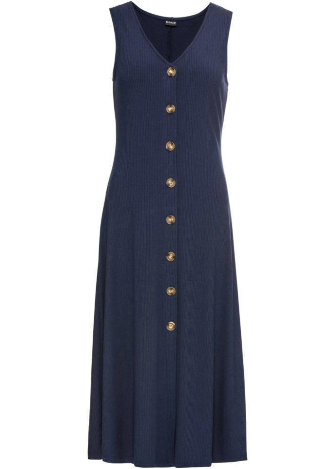 Summer dress with buttons Bodyflirt, blue