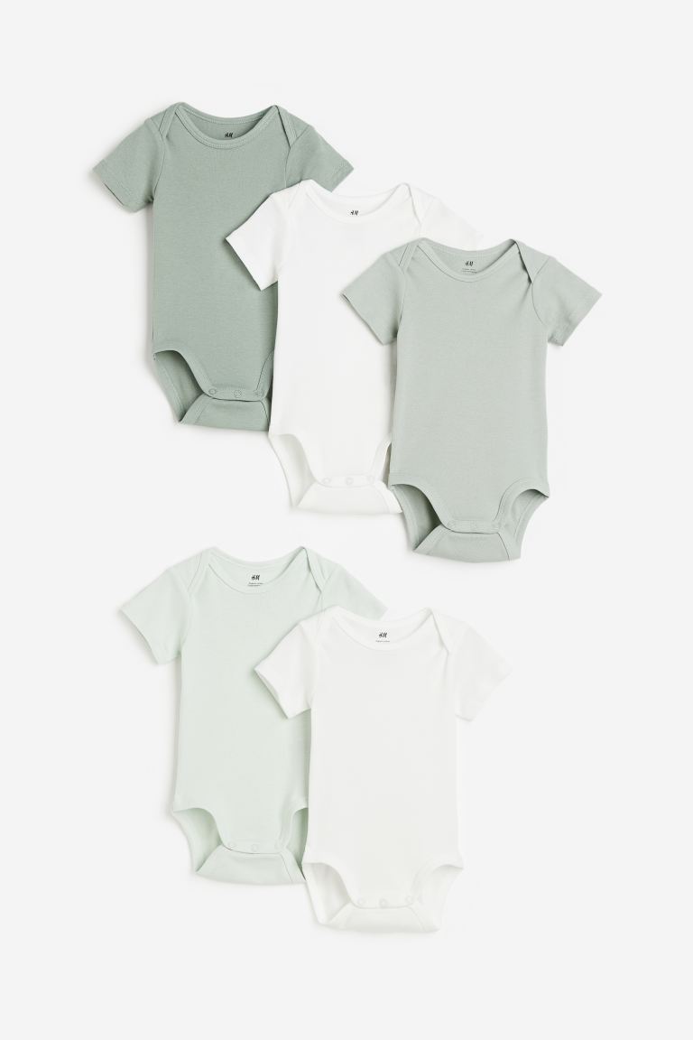 Set of 5 H&M cotton bodysuits