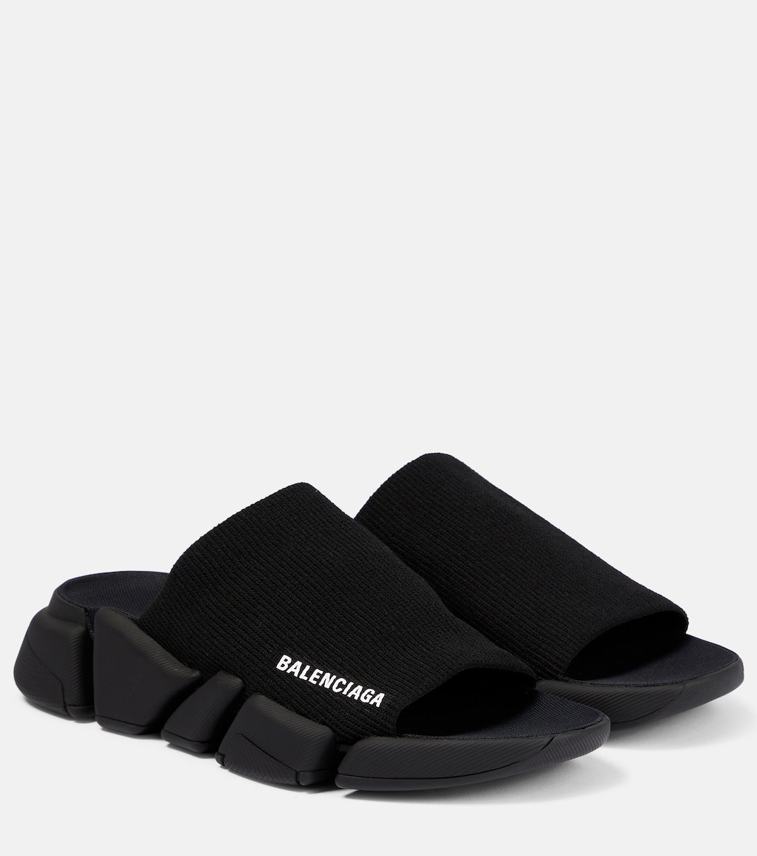 Balenciaga logo sandals, black