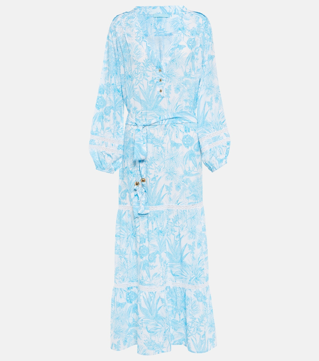 Maxi dress with Wisteria print MELISSA ODABASH, blue