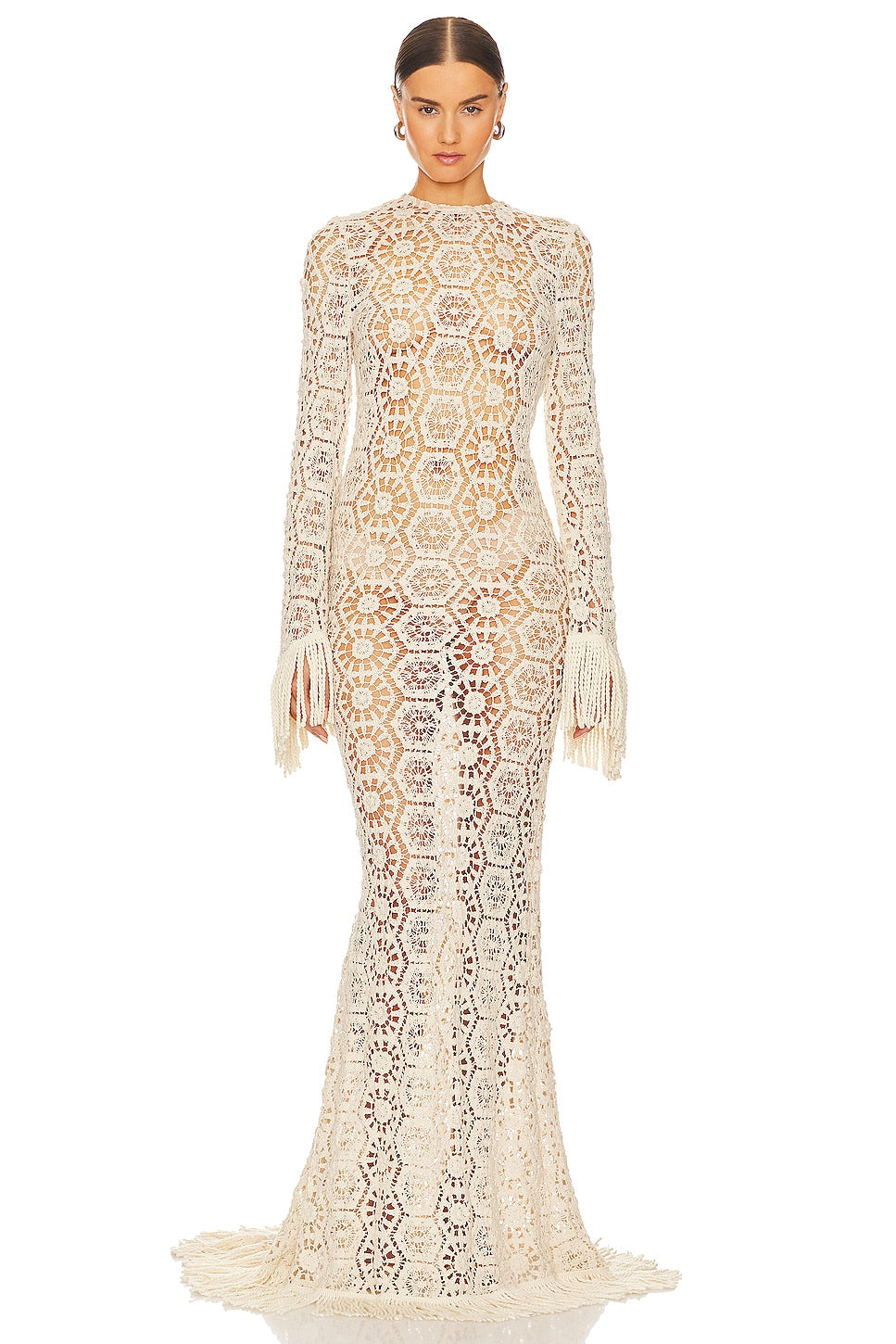 Bronx and Banco Crochet maxi dress, cream