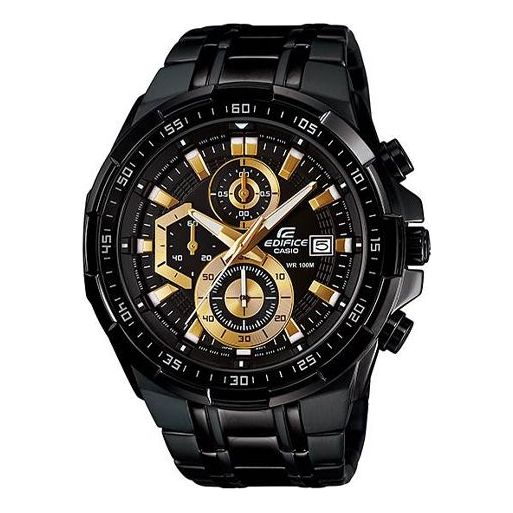 Watch CASIO Waterproof EDIFICE Mens Black/Gold Analog, black