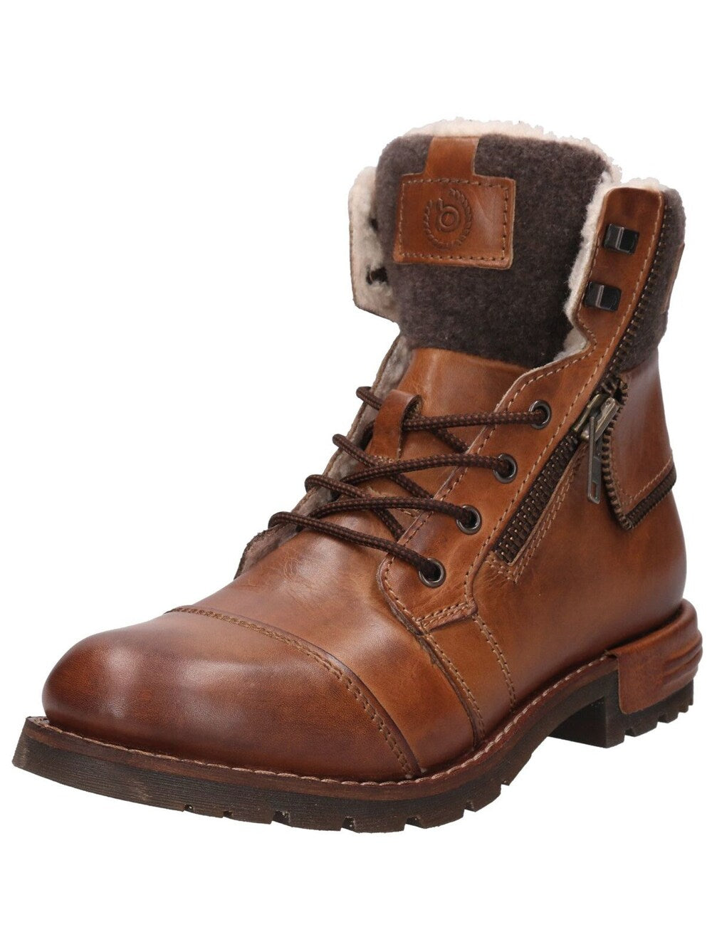 Bugatti lace-up boots, brown/cognac