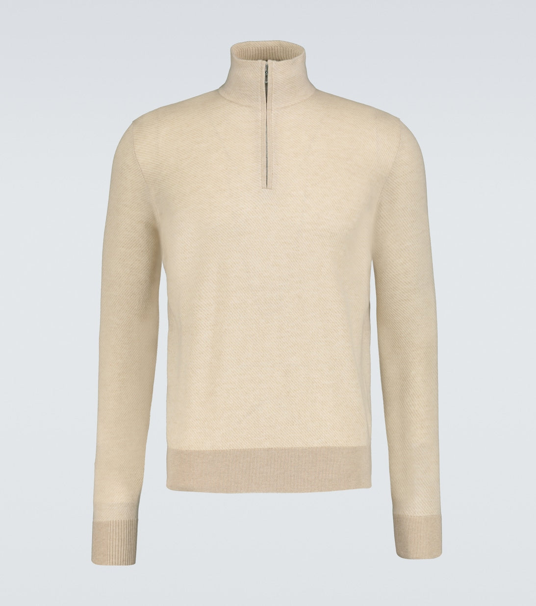 Loro Piana Mezzocollo Roadster Half-Zip Cashmere Sweater, Beige