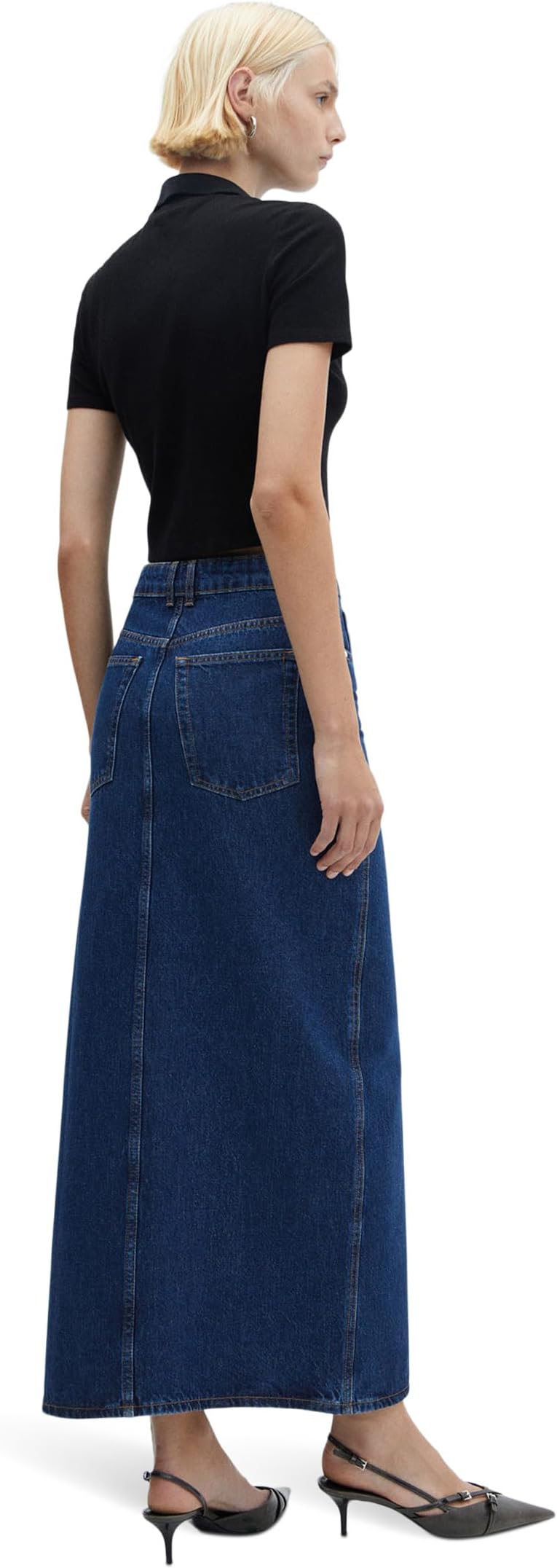 Skirt Aida MANGO, color Dark Denim