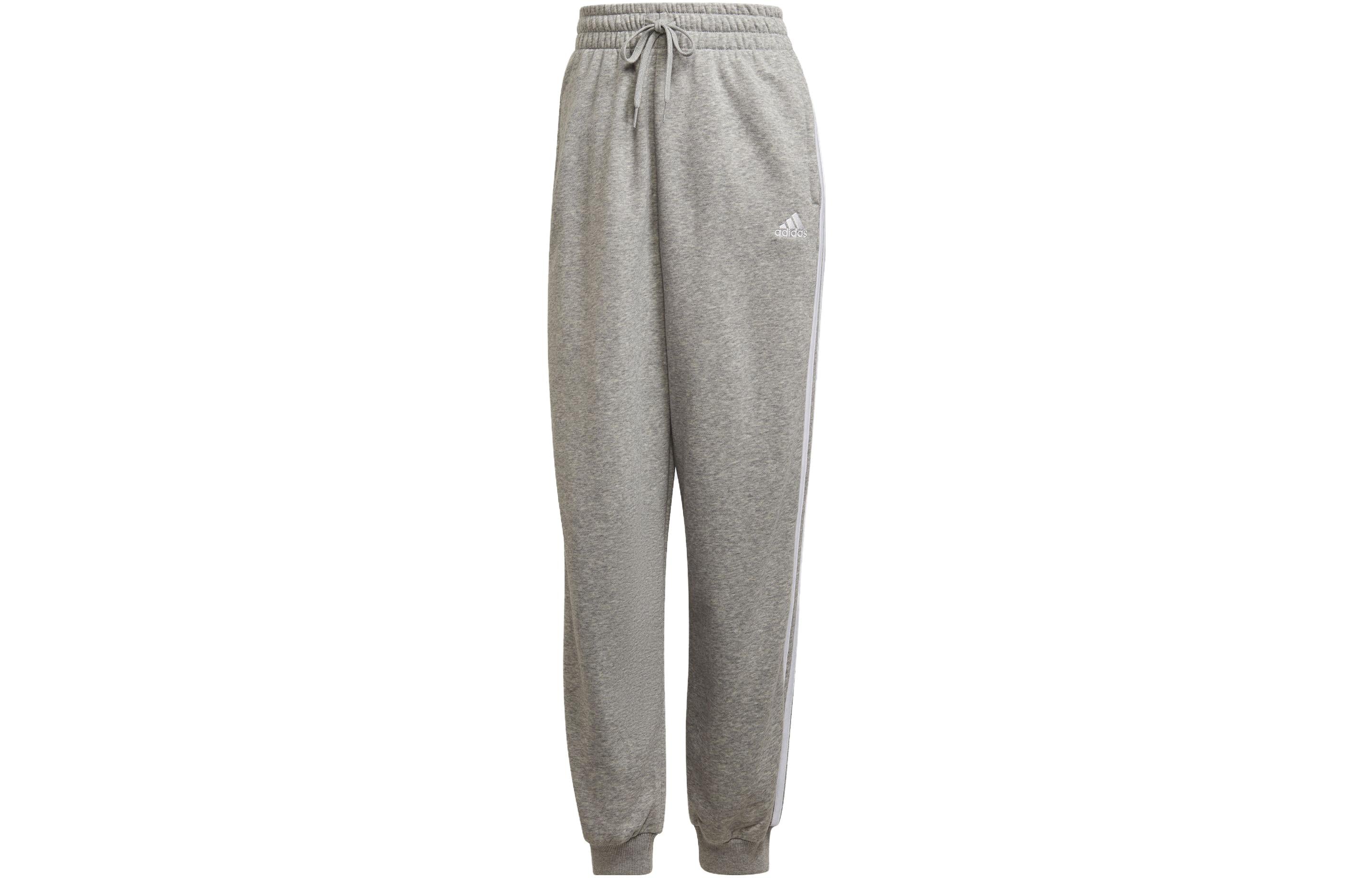 Women's light gray knitted sweatpants Adidas, gray