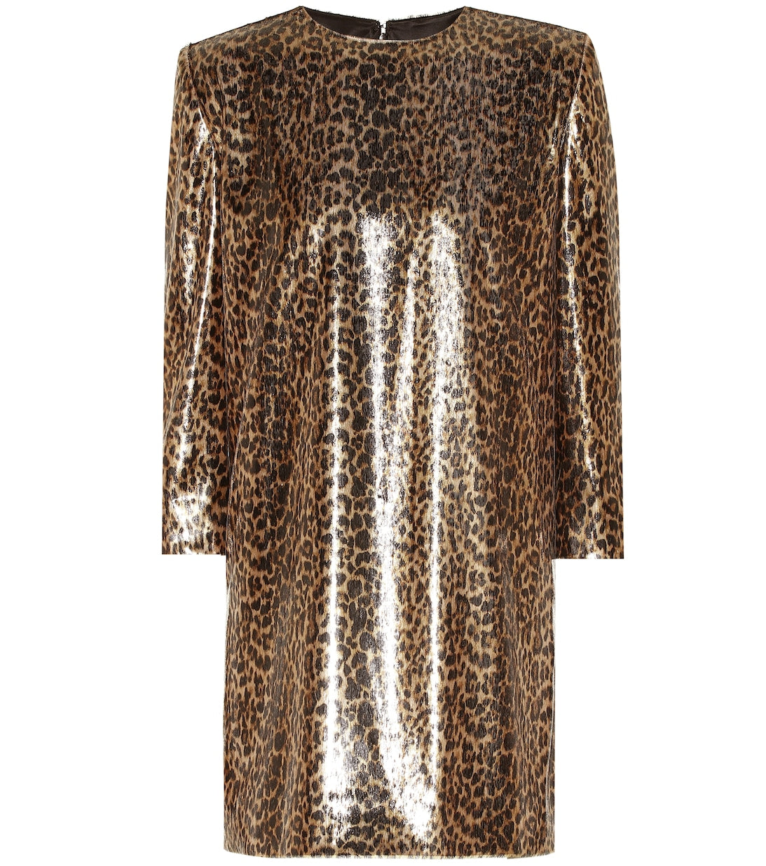 Mini dress with leopard print SAINT LAURENT, brown