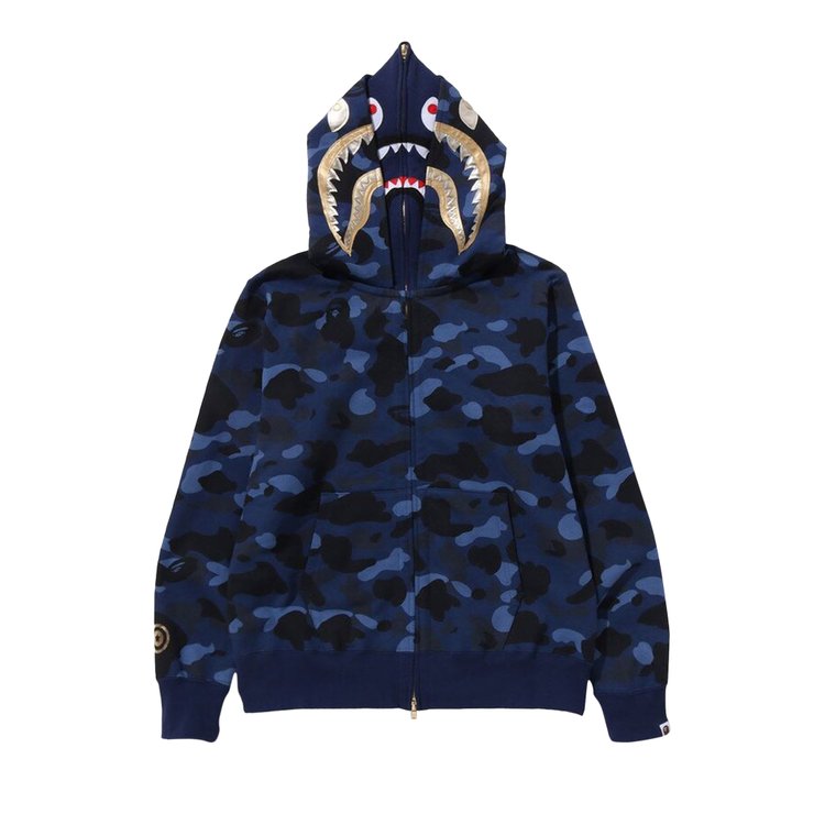 BAPE Color Camo Double Shark Full Zip 'Navy' Hoodie, blue